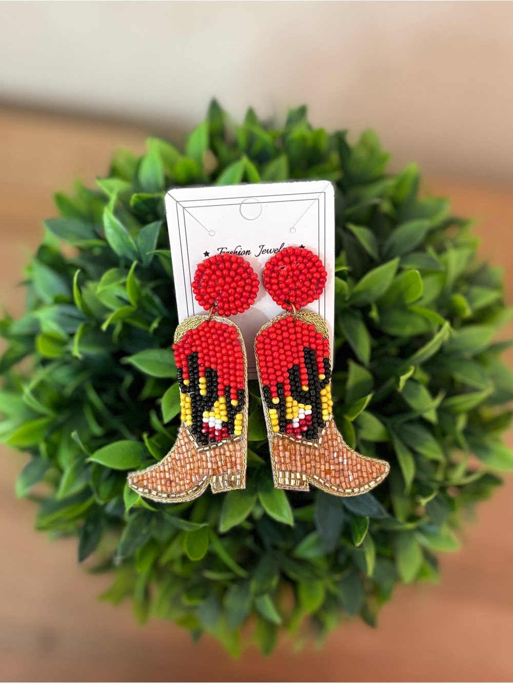 Earrings Western Beaded